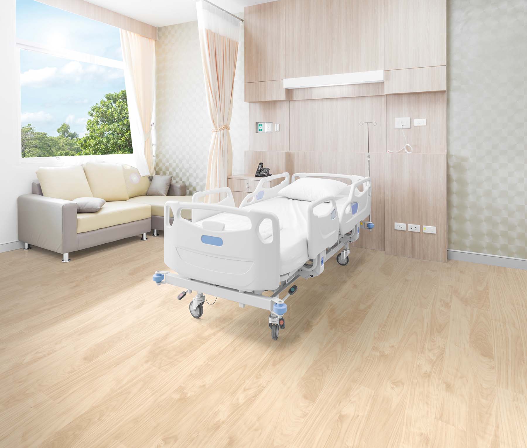 NAKHONRATCHASIMA, THAILAND - November 15, 2014: Hospital room with beds and comfortable medical equipped in a modern hospital, November 15, 2014 in Nakhonratchasima, Thailand.